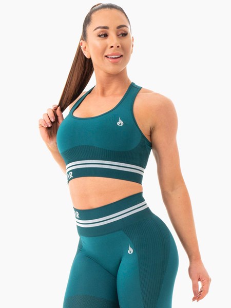 Ryderwear Freestyle Seamless Longline Sports Bra Zielone | MKLDQF376