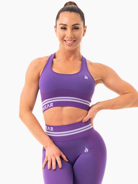 Ryderwear Freestyle Seamless Longline Sports Bra Fioletowe | YKTNEO270