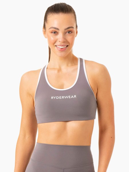 Ryderwear Frequency High Impact Sports Bra Szare | HJFIUN719