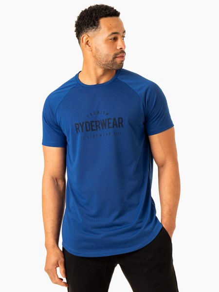 Ryderwear Heritage T-Shirt Niebieskie | QBGRYK971