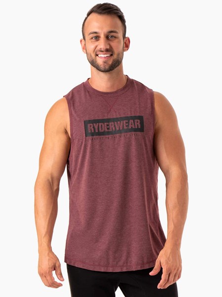 Ryderwear Iron Baller Tank Bordowe | THWQNO901