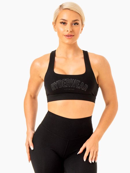 Ryderwear Knockout Racer Back Sports Bra Czarne | BIQMZN185