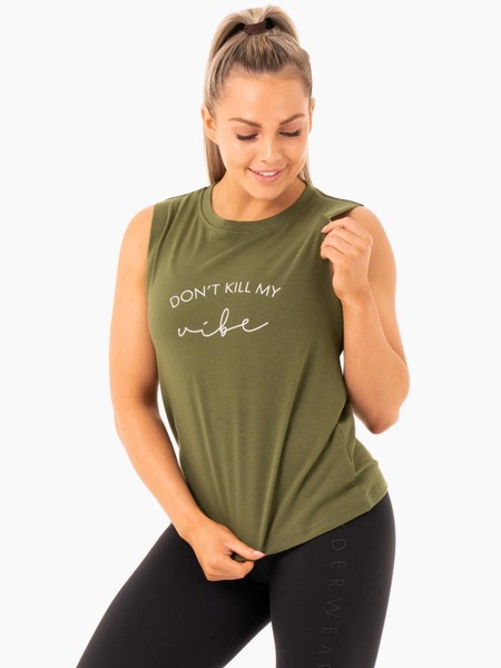 Ryderwear Ladies Baller Tank Khaki | YPKJDN952