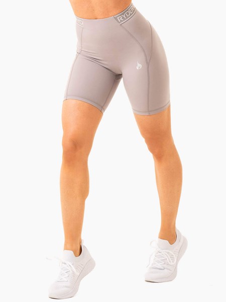 Ryderwear Level Up High Waisted Scrunch Shorts Szare | PSLXDV531