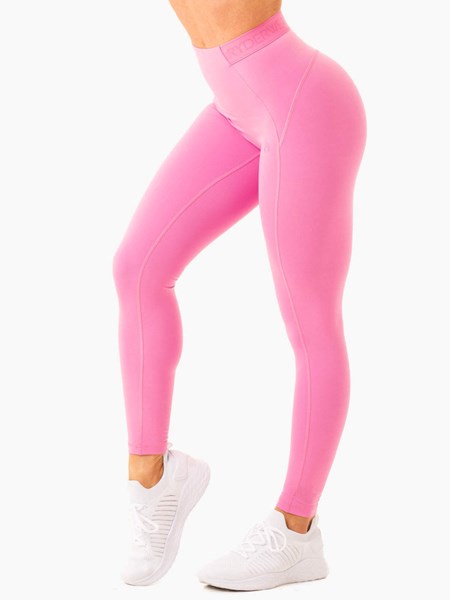 Ryderwear Level Up High Waisted Scrunch Leggings Różowe | SAHIQV037