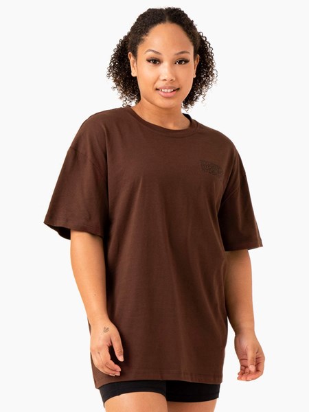 Ryderwear Level Up Oversized T-Shirt Czekolada | KVFXWZ563