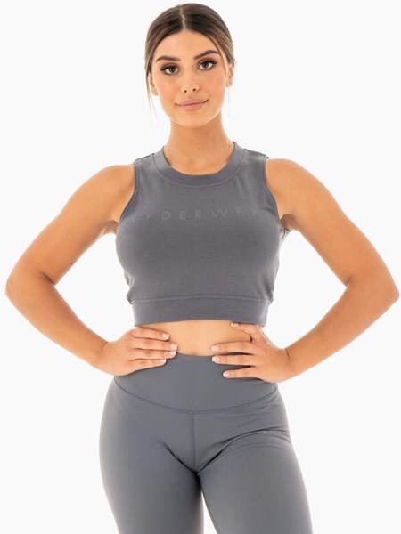 Ryderwear Motion Crop Top Charcoal | IADNQG205