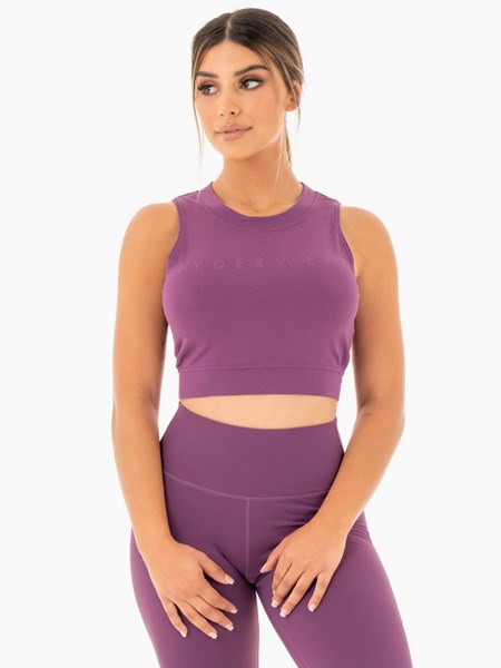 Ryderwear Motion Crop Top Fioletowe | NSBJKF984