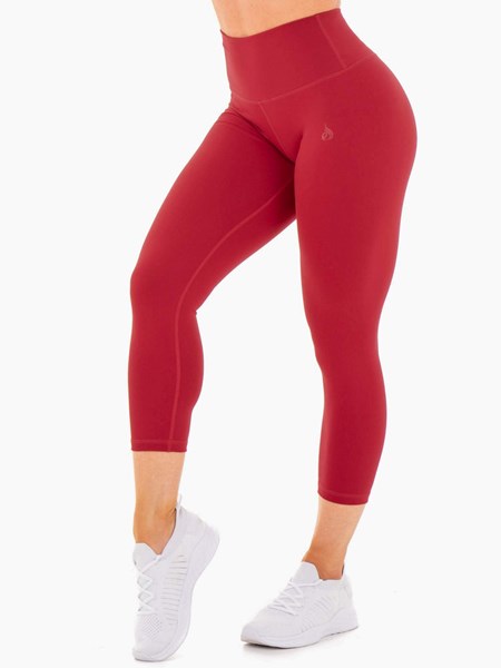 Ryderwear Motion High Waisted 7/8 Leggings Czerwone | FQENML257