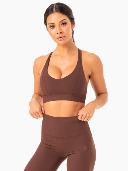 Ryderwear NKD Align Sports Bra Czekolada | LHMTEP839