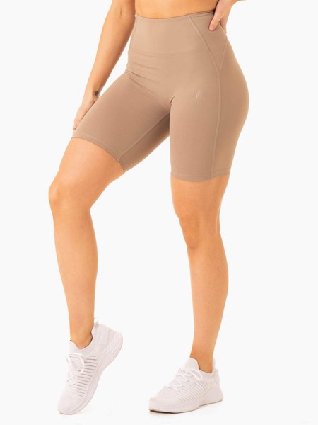 Ryderwear NKD Frame High Waisted Bike Shorts Latte | XEUGTF612