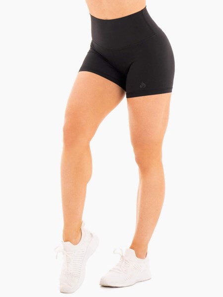 Ryderwear NKD High Waisted Shorts Czarne | KLASMI964