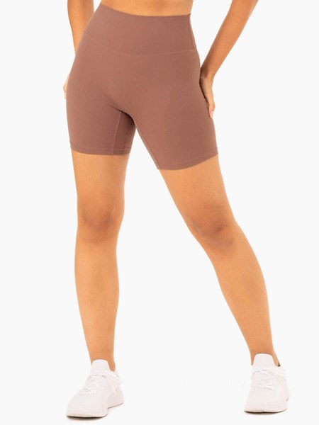 Ryderwear NKD Refine High Waisted Shorts Mocha | BGVODC025