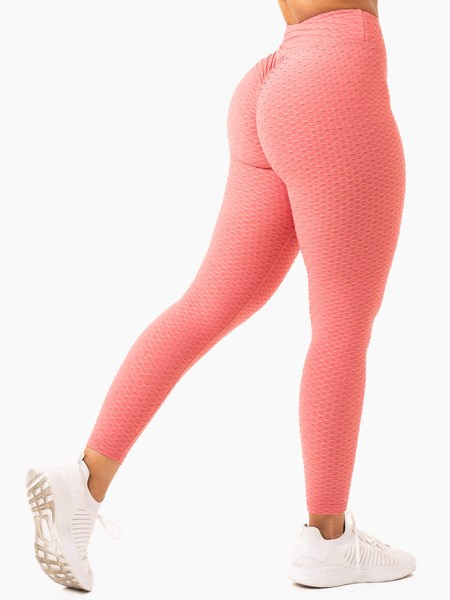 Ryderwear Optic Scrunch Bum Leggings Różowe | FYIHAG503