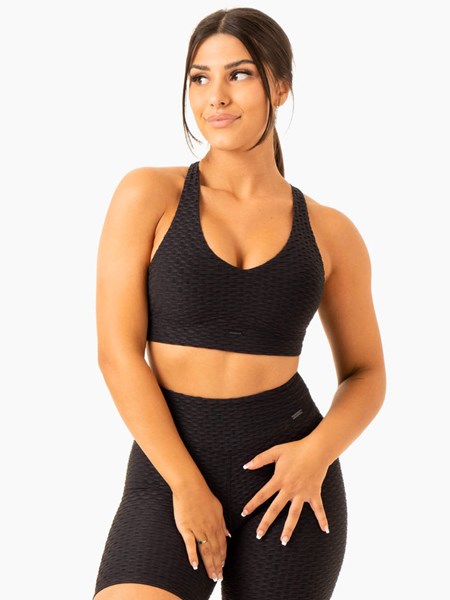 Ryderwear Optic V-Neck Sports Bra Czarne | MVDSLR607