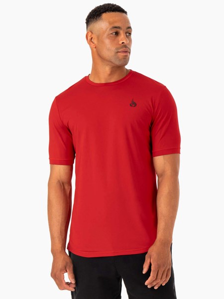 Ryderwear Optimal Mesh T-Shirt Czerwone | ATFGBR695