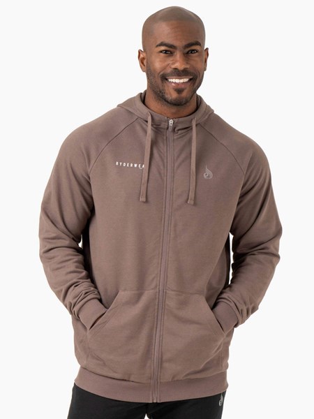 Ryderwear Pursuit Zip Up Hoodie Taupe | EUZWGI932