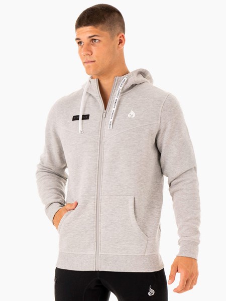 Ryderwear Recharge Zip Up Hoodie Szare | KQADXL546