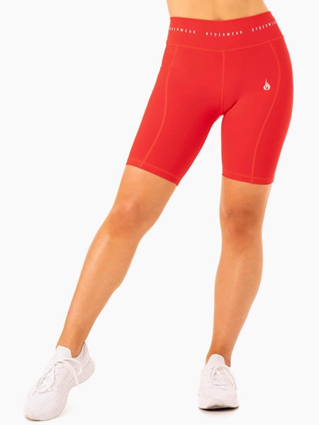 Ryderwear Reflex High Waisted Bike Shorts Czerwone | XBLJGP329