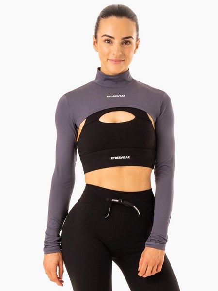 Ryderwear Replay Super Crop Charcoal | YRVXAW192