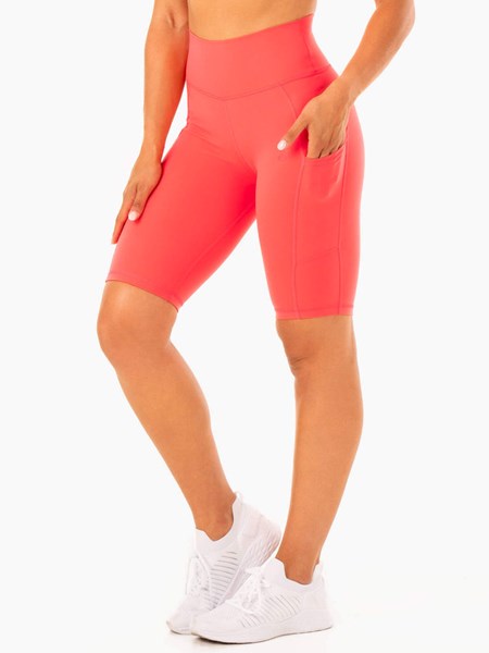 Ryderwear Reset High Waisted Pocket Bike Shorts Watermelon | BOXKMW840