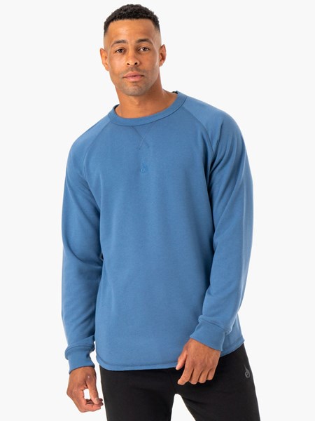 Ryderwear Restore Crew Neck Niebieskie | QKFWDE015