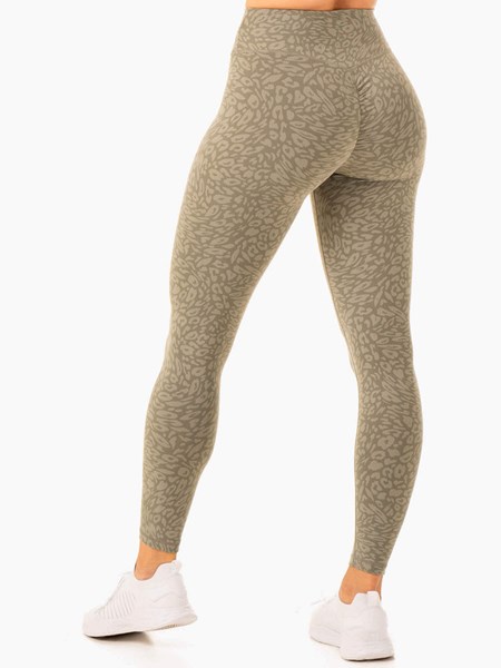 Ryderwear Rotation High Waisted Scrunch Leggings Khaki Panterka | NZPEOX653