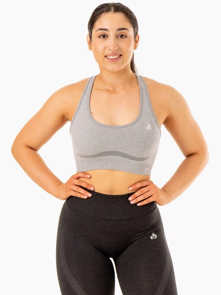 Ryderwear Sculpt Seamless Racer Back Sports Bra Szare | LOWXUM215