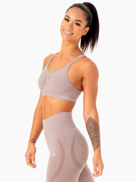 Ryderwear Sculpt Seamless Sports Bra Mushroom Marl | GHJCSA612