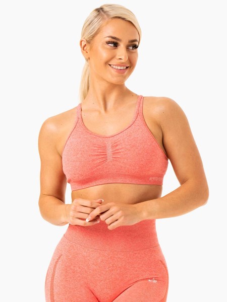 Ryderwear Sculpt Seamless Sports Bra Peach Marl | DTNIQB673