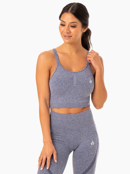 Ryderwear Sculpt Seamless Tank Granatowe | XITPOL609