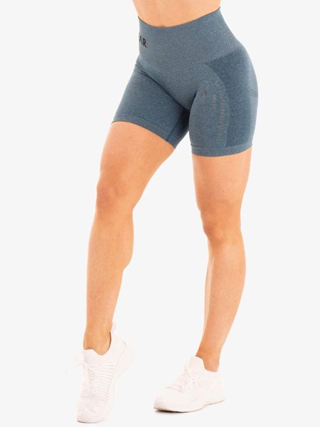 Ryderwear Seamless Staples Shorts Teal Marl | XTHCSM342