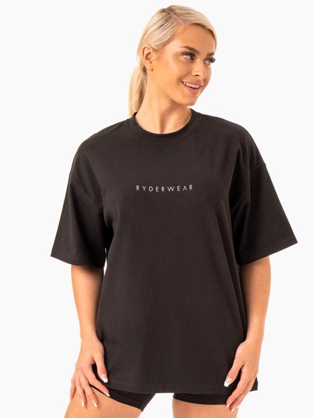 Ryderwear Staples Oversized Tee Czarne | KATYBZ824