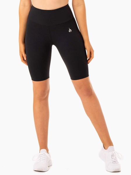 Ryderwear Staples Scrunch Bum Bike Shorts Czarne | ZQXORH328