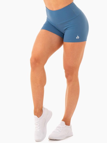 Ryderwear Staples Scrunch Bum Booty Shorts Niebieskie | QIKSMW503