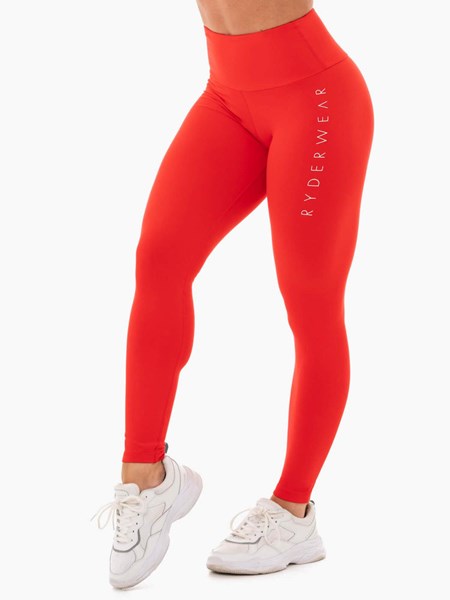 Ryderwear Staples Scrunch Bum Leggings Czerwone | CWLAGX193