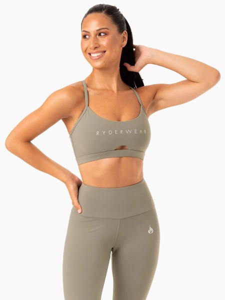 Ryderwear Staples Sports Bra Khaki | XIYMWA980