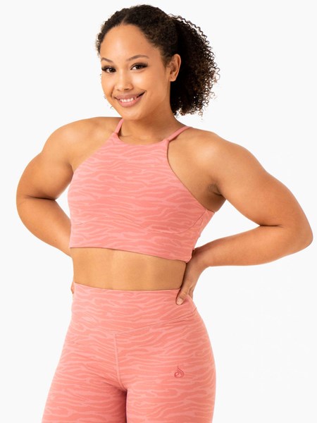 Ryderwear Transform Reversible Sports Crop Różowe | LRSUNT284