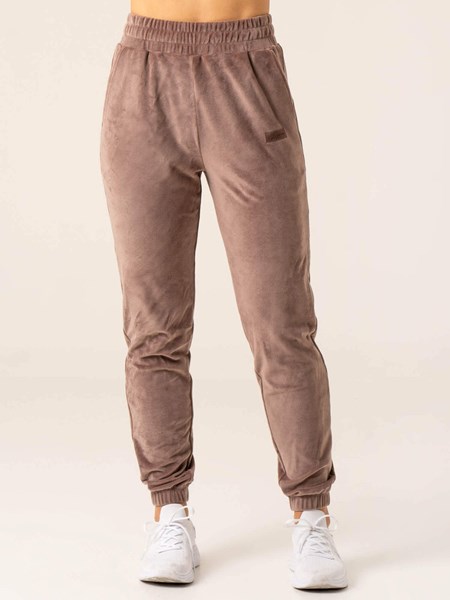 Ryderwear Velour Track Pant Taupe | KLAEJV486