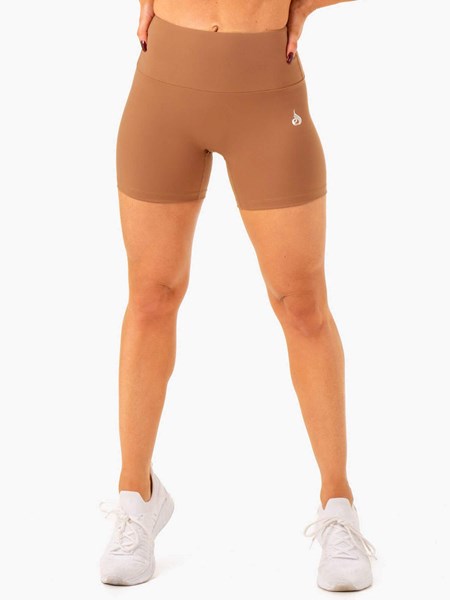 Ryderwear Vital Mid Length Scrunch Shorts Mocha | VTGLEH814